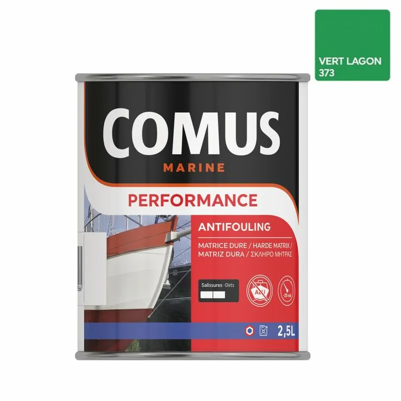 PERFORMANCE NB VERT LAGON 2,5L - Antifouling Tous Bateaux Et Coques (sauf Aluminium) - COMUS - Vert Lagon