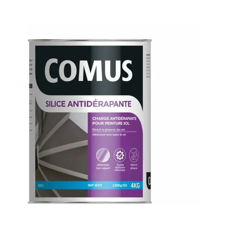 SILICE ANTIDERAPANTE 4 KG - Charge Antidérapante à Base De Silice Pour Peintures De Sol - COMUS