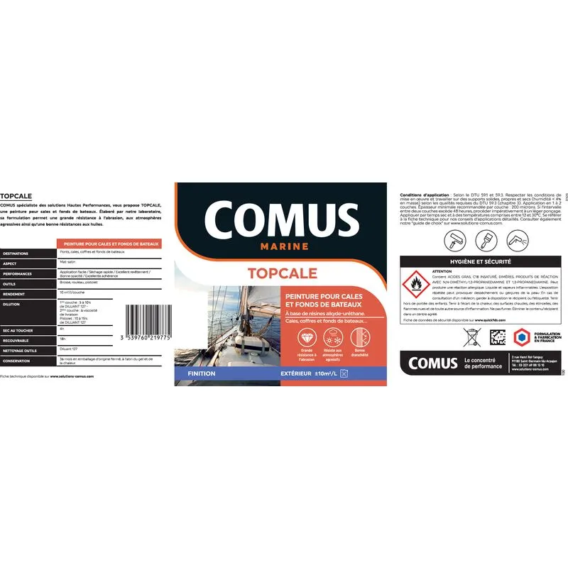 TOPCALE COMUS Peinture Pour Cale, Pont Et Fond / Monocomposant – Image 2