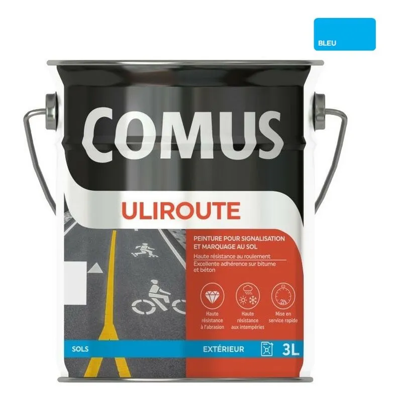 ULIROUTE BLEU 3L - Peinture Pour Signalisation Et Marquage Routier - COMUS - Bleu