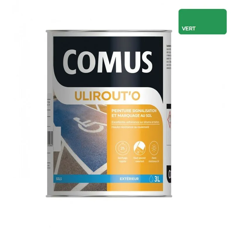 ULIROUT'O VERT 3L - Peinture Pour Signalisation Et Marquage Routier En Phase Aqueuse - COMUS - Vert